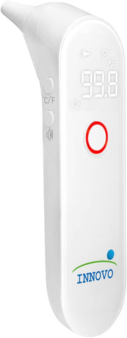 Innovo Medical iE100B Reusable Infrared Digital Ear Thermometer, Professional Series,  with Fever Alert Detection and 20x Disposable Probes