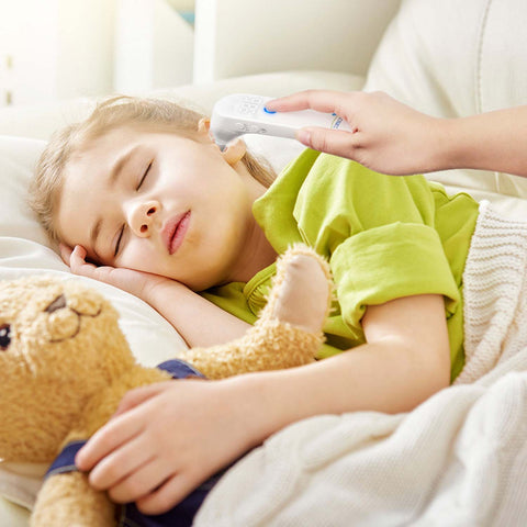 Innovo Medical iE100B Reusable Infrared Digital Ear Thermometer, Professional Series,  with Fever Alert Detection and 20x Disposable Probes