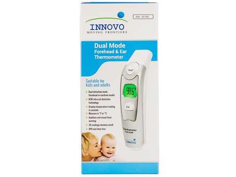 Innovo EF100 Forehead and Ear Thermometer (Dual Mode) - CE and FDA cleared
