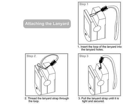 How to attach lanyard to Innovo Deluxe iP900AP Fingertip Pulse Oximeter